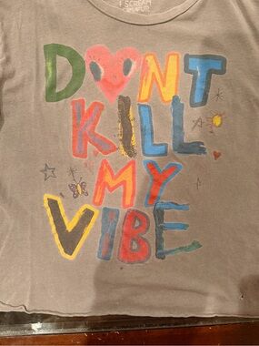 Free People x Midnight Rider Don't Kill My Vibe Cropped Tee